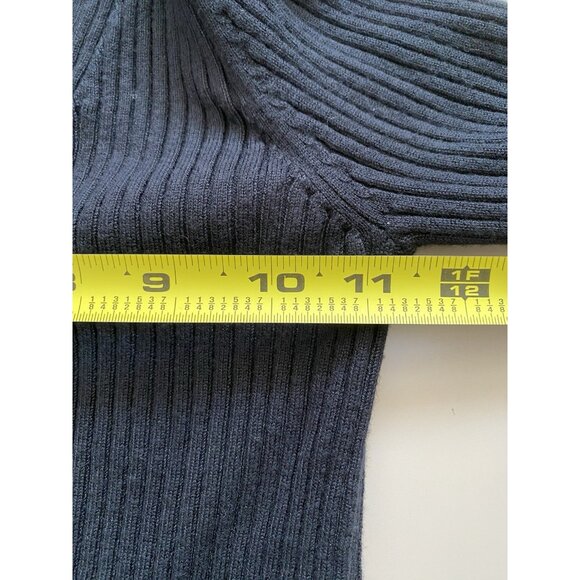 Be Cool Womens Size Small Black Ribbed Cardigan V-Neck Sweater Stretchy - Picture 7 of 8